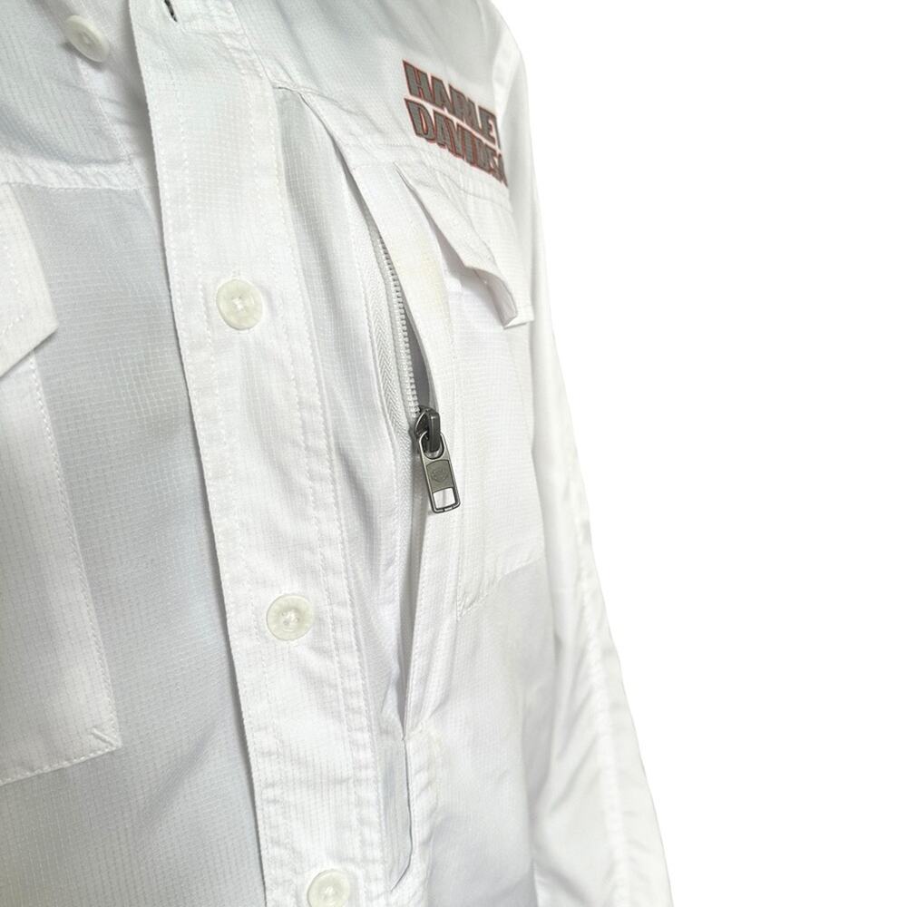 HARLEY DAVIDSON men's white genuine motorcycle biker rider shirt SIZE MEDIUM - Picture 6 of 12